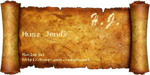 Husz Jenő névjegykártya