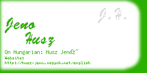 jeno husz business card